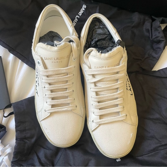 YSL Saint Laurent Court Classic Embroidered Sneakers - Picture 2 of 11